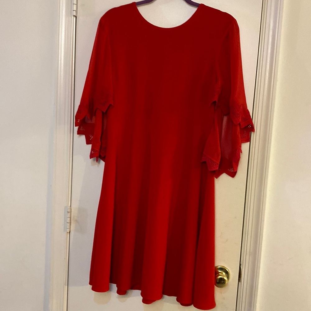 Taylor red dress with gorgeous sleeve details